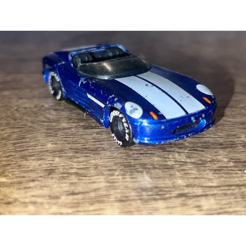 Matchbox 1990s Sunburner Metallic Blue W White Strip Goodyear Tires Loose EUC